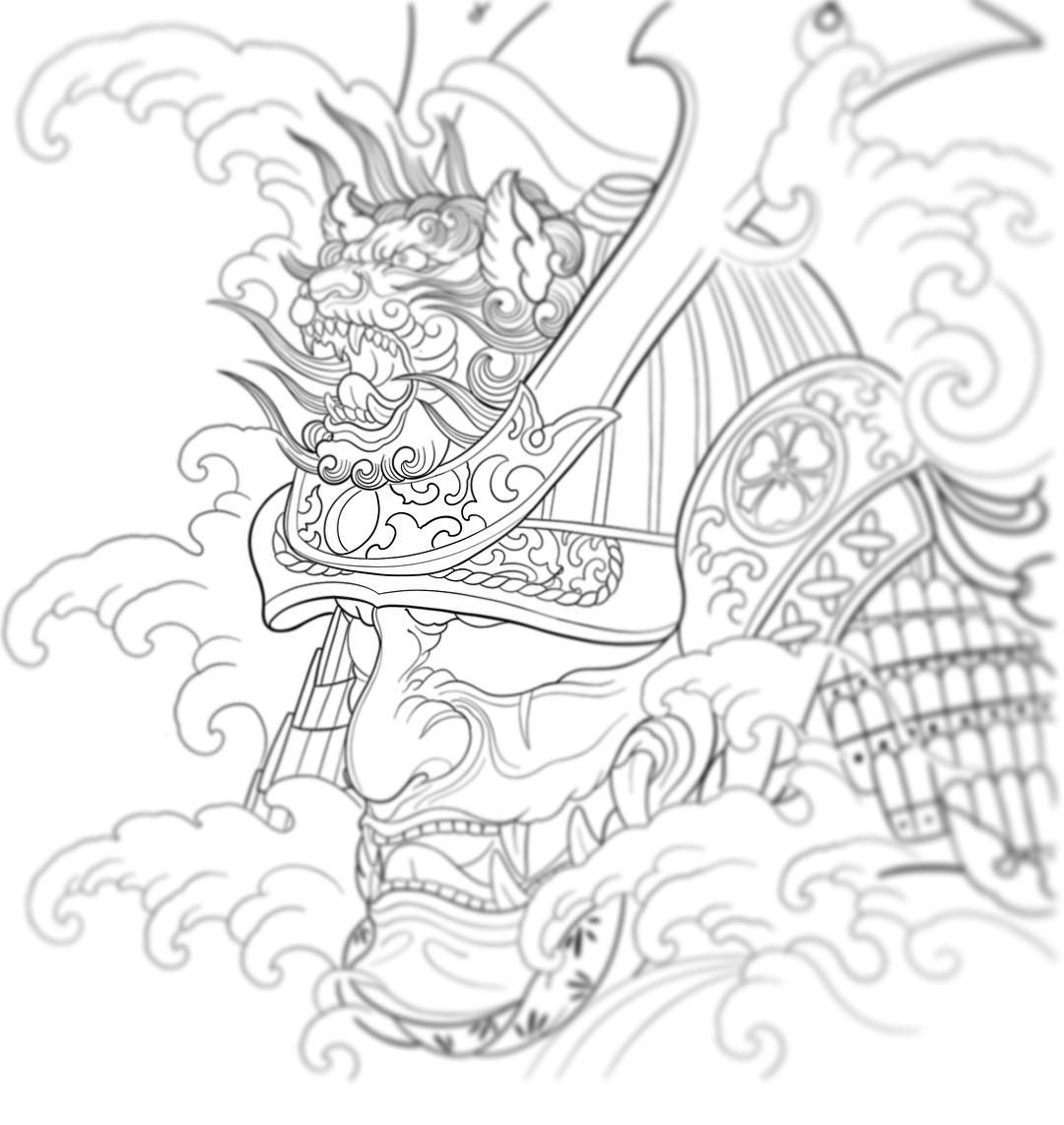 黑武士纹身手稿