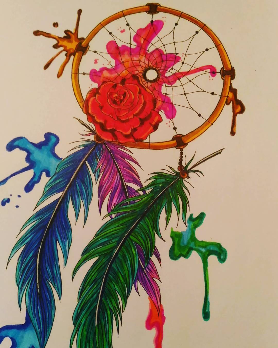 捕梦网纹身手稿